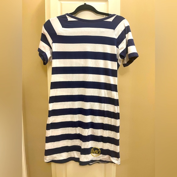 Navy And White Striped T Shirt Dress 2026.Michael Kors | Dresses | Michael Kors Navy And White Striped Tshirt ...